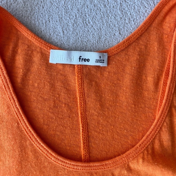 Wilfred Free Linen-Blend Racerback Tank Top S Bright Orange - Picture 4 of 9